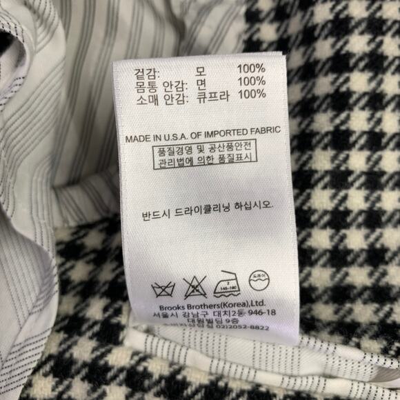 BLACK FLEECE Size 38 Black White Checkered Wool Notch Lapel Suit - Picture 11 of 13